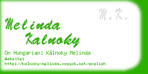 melinda kalnoky business card